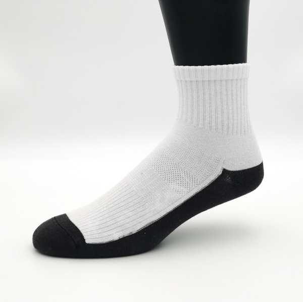 6404LL102 陰陽底學生襪 ( 白 / 深灰底 ) * 10 雙入 ( 加大/無LOGO )