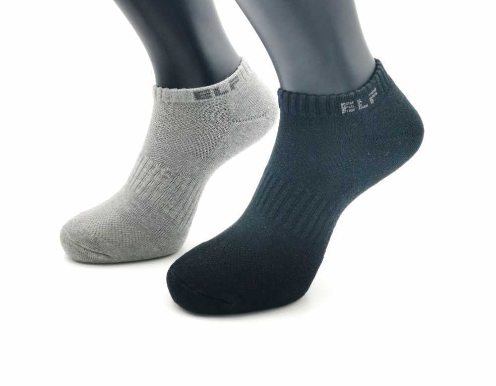 6429 男用素色船形氣墊襪