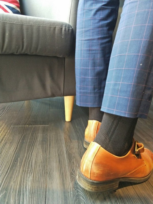 5026 竹炭凹凸紋男休閒襪