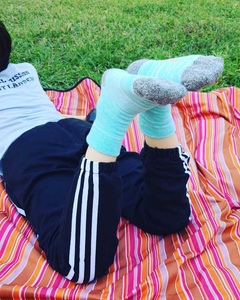 6490-1 彩虹紋無痕寬口休閒童襪 (S/M)